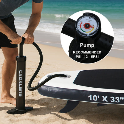 10-Foot by 33-Inch Inflatable Paddle Board Kit with EVA Deck, Three Fins, Paddle, Pump and Backpack