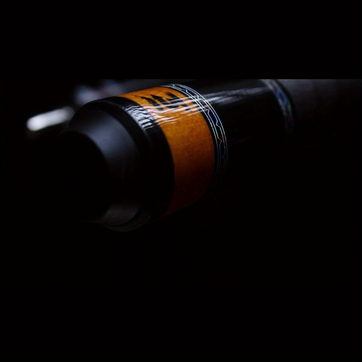 58-Inch Carbon Fiber Pool Cue with 12.5mm Tip, 3/8x8 Joint, Black Wrap and Four SP Graphic Designs