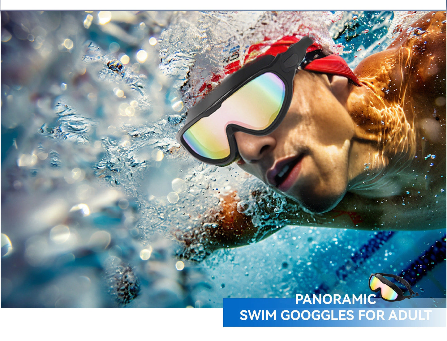 Anti-Fog Swim Goggles 2-Pack UV Protection Wide Lens Adult