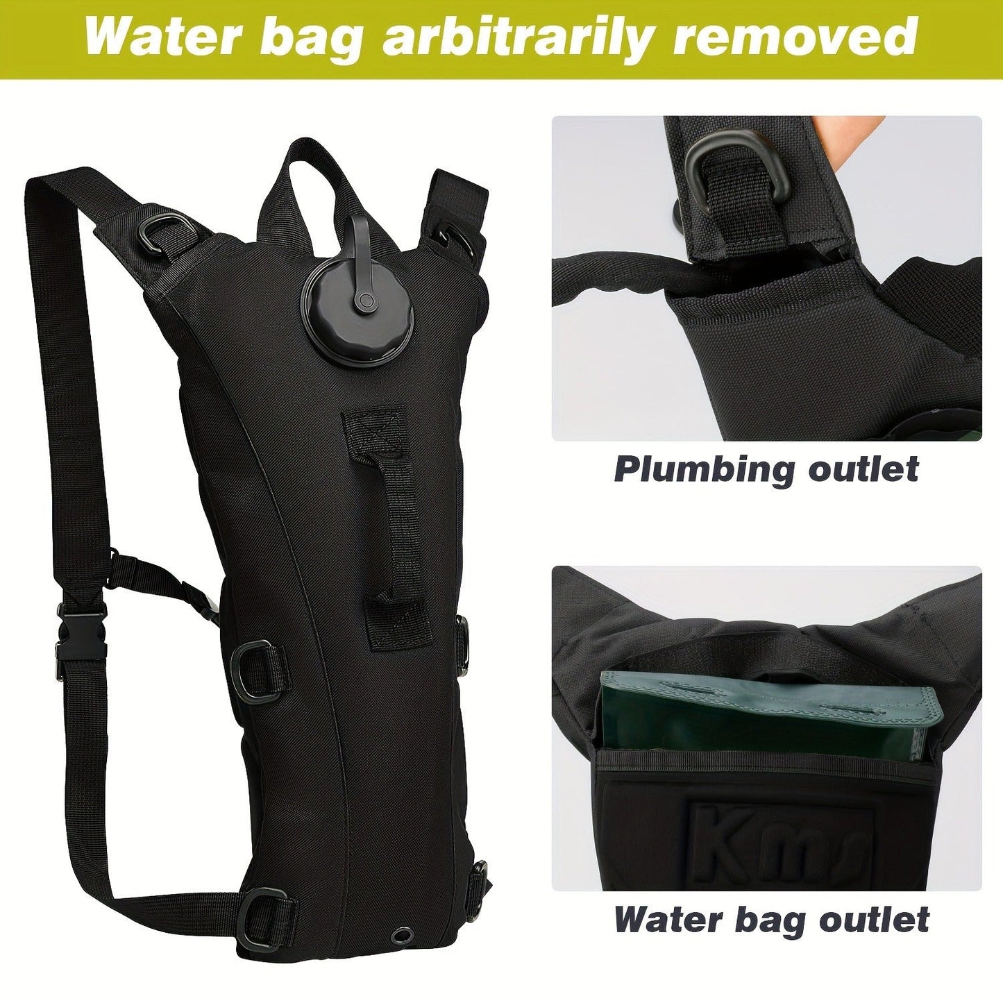 Water Bladder Backpack with 3L & 101.44oz BPA-Free Bladder – Oxford Cloth Hydration Pack for Hiking, Camping & Outdoor Adventures