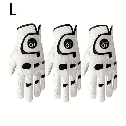 Men's Golf Glove Left Hand 3 Pack with Ball Marker – WeatherSof Soft Grip Cabretta-Style Golf Gloves for Men, Buckle Closure