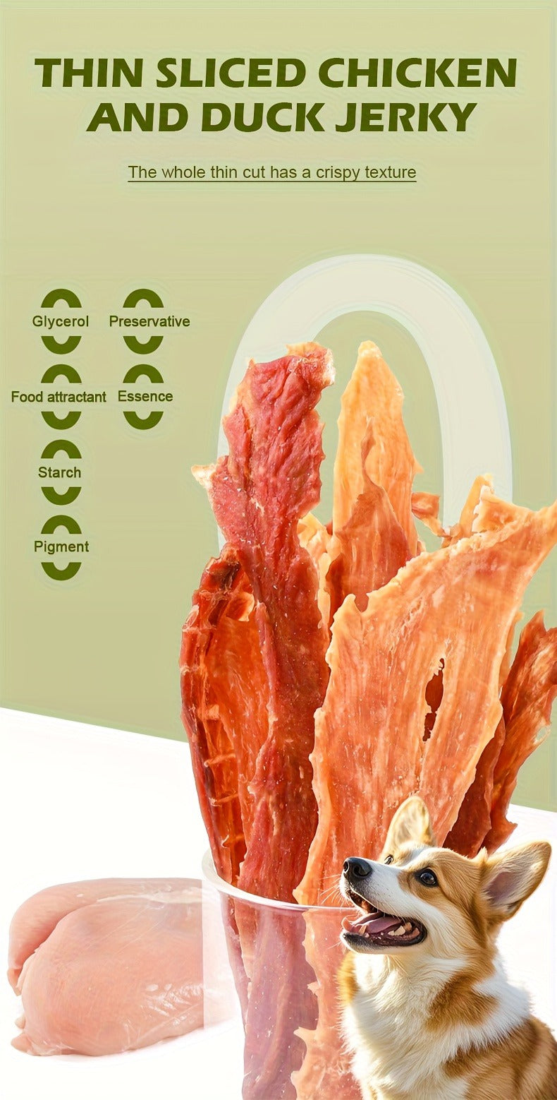 Cat & Dog Treats Chicken Jerky & Duck Jerky Combo – High Protein Grain Free Training Rewards, Dental Chews