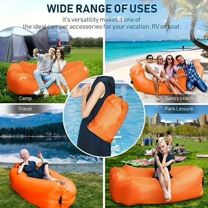 Inflatable Air Sofa Outdoor Camping Lounger 440LB Heavy Duty Quick Inflate Portable Lazy Bag Sofa Bed with Carry Bag Lightweight Compact
