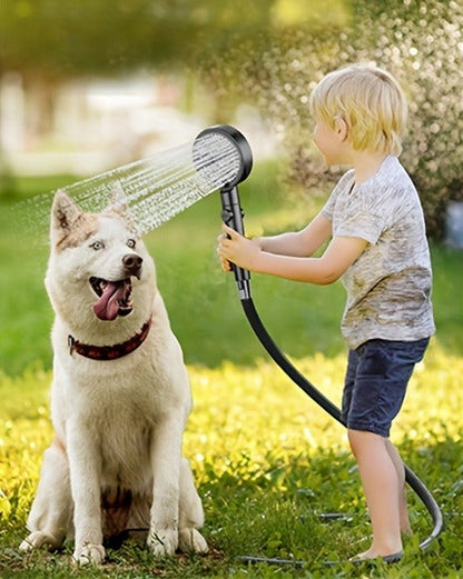 Camping Shower Portable with Smart Digital Temperature Display, 6000mAh USB Rechargeable Battery, 6 Spray Modes for Outdoor Hiking Pet