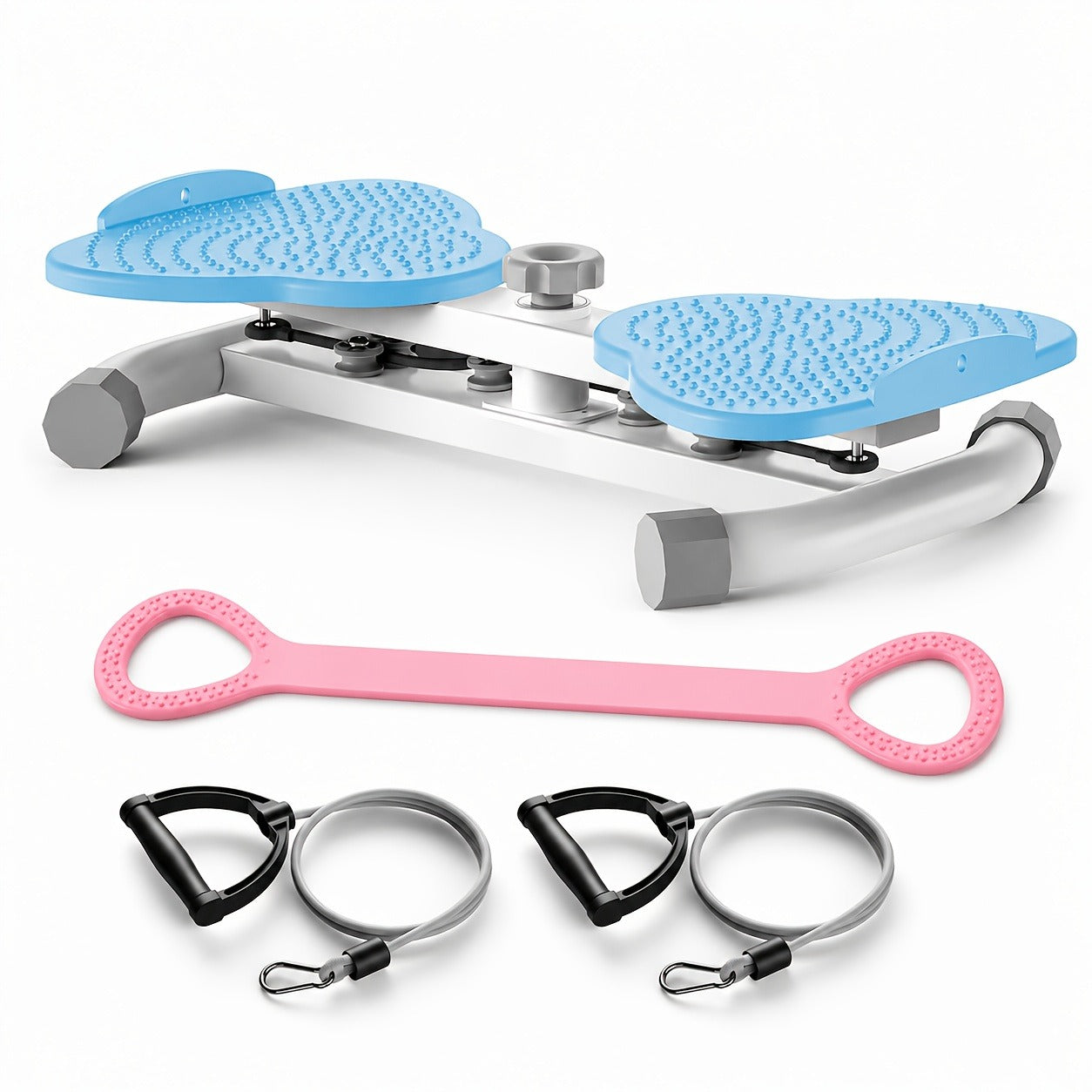 Fitness Equipment Waist Twist Platform with Figure-Eight Resistance Tubes Display and Three Colors
