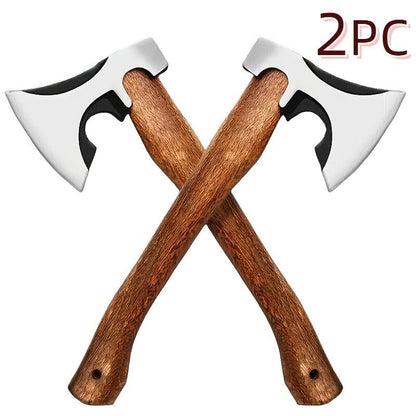 Splitting Axe Forged Carbon Steel 15.6-Inch with Handcrafted Wooden Grip, Professional Backyard Hatchet for Wood Chopping