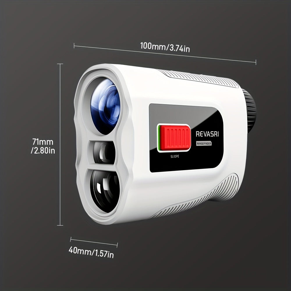 White Golf Laser Rangefinder with 1000-Yard Source Rating, Magnetic Side Panel, Slope Switch and USB-C Charging