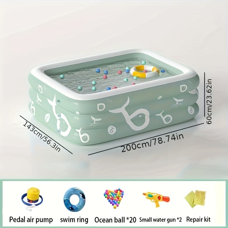 Inflatable Swimming Pool Set with Sunshade, Slide & Canopy, Family Backyard Pool, Multiple Sizes