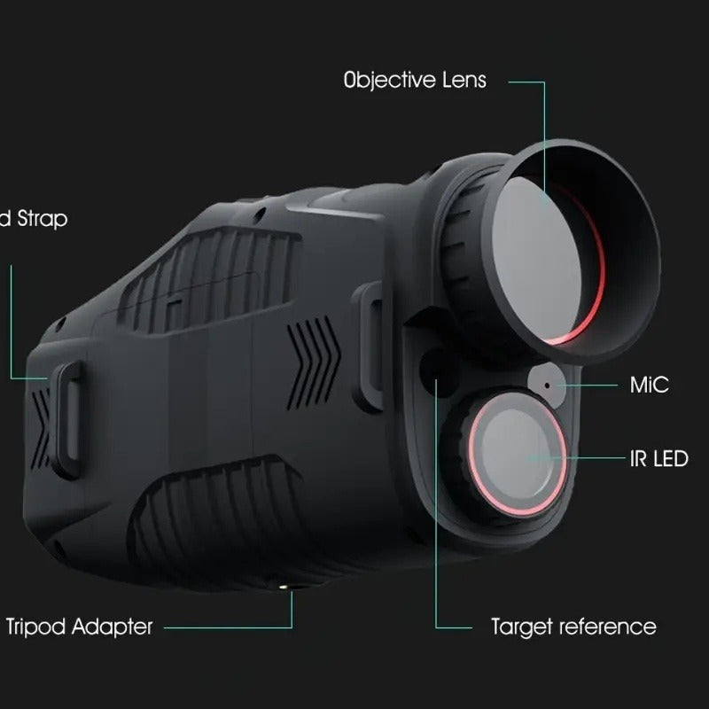 Infrared Night Vision Monocular – HD 1080P / 4K Ultra HD | USB Rechargeable Digital Night Vision Scope | 8x28mm Telescope Camera for Hunting