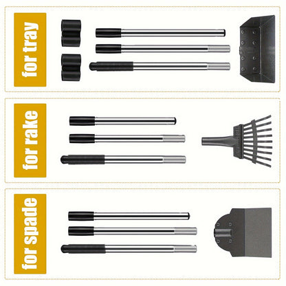 Dog Pooper Scooper Set – Stainless Steel Tray & Rake with Adjustable Long Handle, Rust-Proof Durable Pet Waste Removal Tool, Easy to Clean