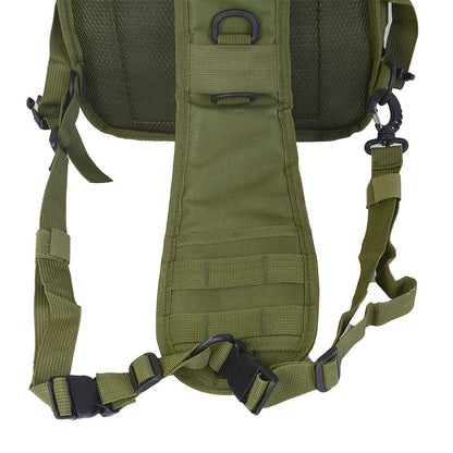 Multi-Pocket Tactical Chest Sling Bag with Adjustable Shoulder Strap in Black, Fern Green or Khaki