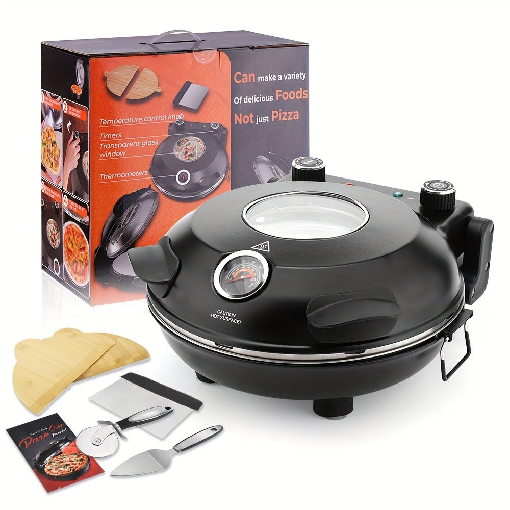 Pizza Oven Indoor 12-Inch Countertop, Heats Up to 800°F Electric Pizza Maker for Home, Fast Preheat