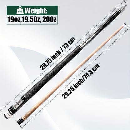 58-Inch Canadian Maple Pool Cue with 12.5mm Tip, Irish-Linen Wrap and Five SA-Series Design Codes
