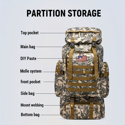 Tall Flap-Top Tactical Rucksack with Lower Utility Pouch and Eleven Color or Camouflage Options