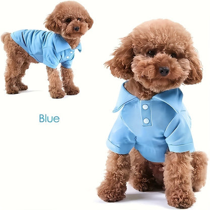 Dog Polo Shirt 6-Pack Collared T-Shirt Breathable Pullover – 100% Polyester All-Season Pet Outfit for Small Medium Dogs & Cats