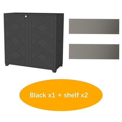 Outdoor Storage Cabinet with Doors & Metal Shelves, for Garden, Patio and Yard Use, with the Listed Configuration