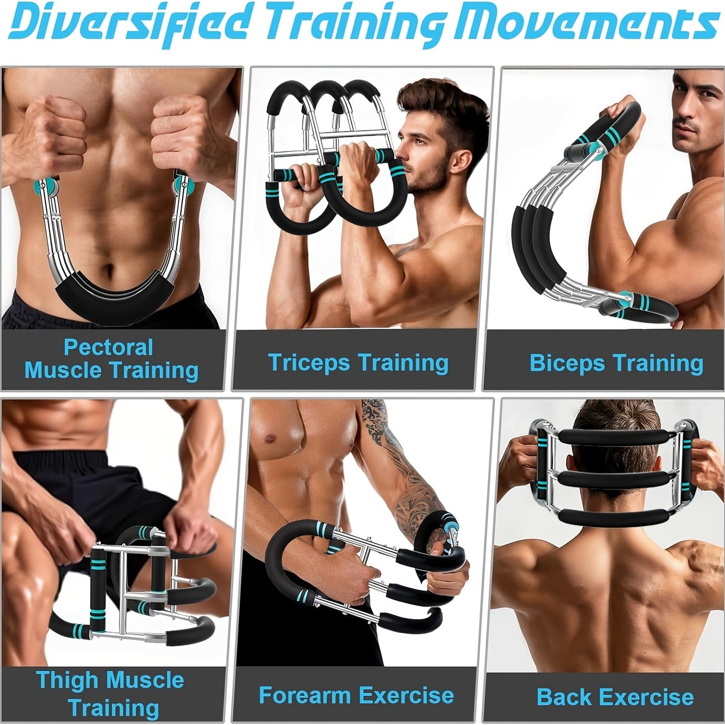 Arm Strength Trainer Three-Bar Chest Expander, Adjustable Multi-Level Resistance, Portable Detachable Forearm & Chest Workout Device
