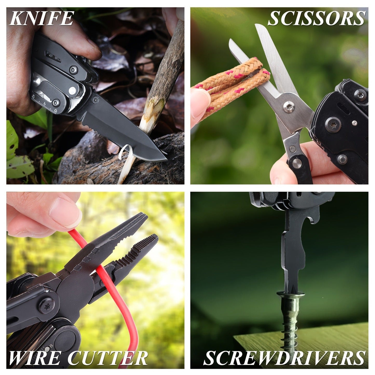 18-in-1 Stainless Steel Multitool Pocket Knife – Pliers, Scissors, Saw, Corkscrew & 9 Screwdrivers with Safety Lock & Nylon Sheath
