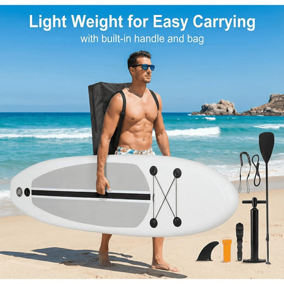 Stand Up Paddle Board 10ft 350lbs Inflatable SUP 3 Fins EVA Non-Slip Deck 12-15PSI Alloy Paddle Hand Pump Repair Kit Carrying Bag