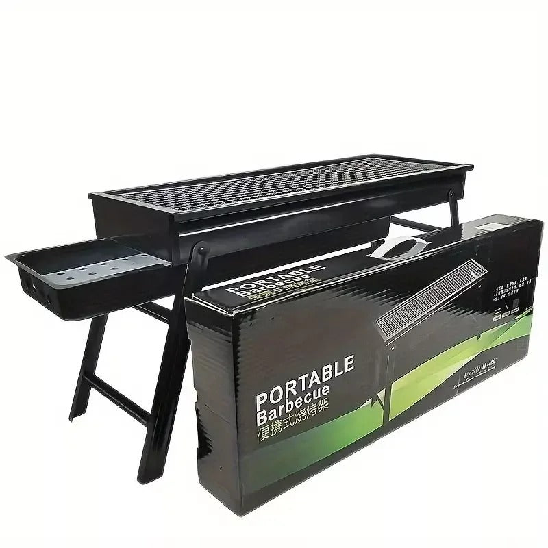 Portable Charcoal BBQ Grill Foldable – Lightweight Compact Outdoor Smoker Grill for Camping, Picnics, Hiking & Backyard Barbecue