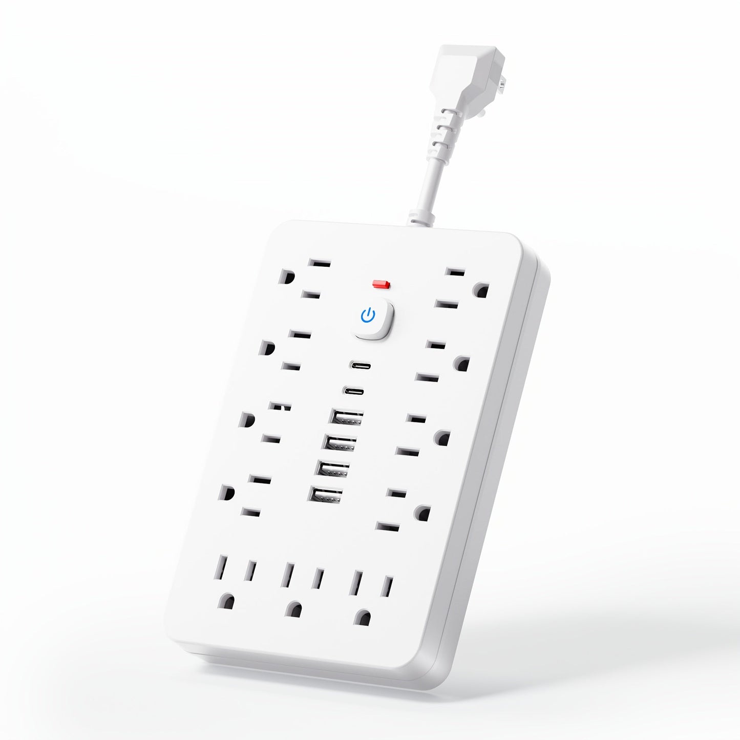 Power Strip with 11 AC Outlets, 4 USB-A, 2 USB-C and Short, 5-Foot or 10-Foot Standard or Braided Cord