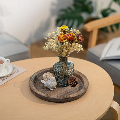 Decorative Tray for Coffee Table – Round Wave-Shaped Centerpiece Tray for Living Room, Dining Room, Kitchen Counter, Bathroom