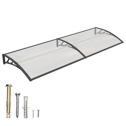 Polycarbonate Window Awning Door Canopy - UV Rain Snow Sun Protection Overhang for Doorways, Patio & Windows