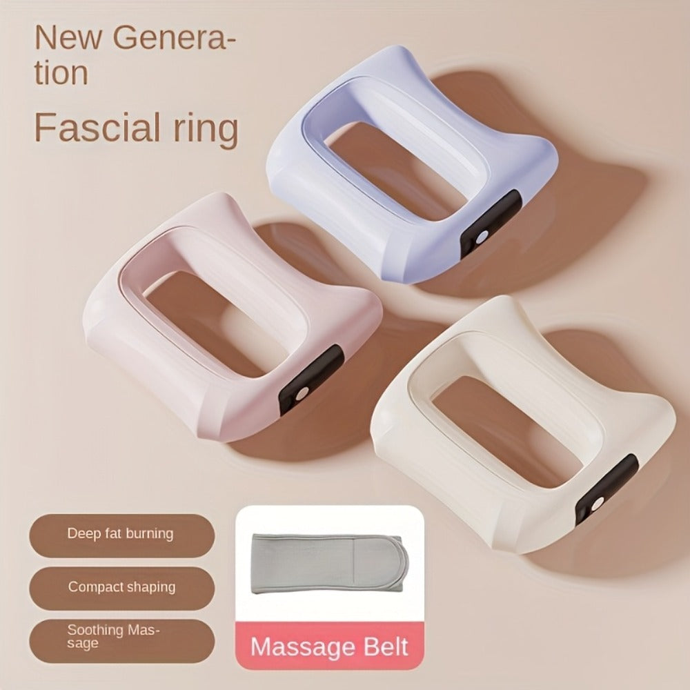Dual Motor Electric Fascia Ring with Massage Belt – 8 High-Frequency Vibration Modes, Type-C Rechargeable Large Battery, Ergonomic Grip