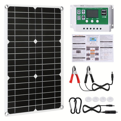 60-Watt Monocrystalline Solar Charging Kit with Green Controller and One- or Two-Panel Options