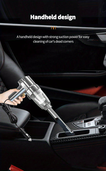 Corded Handheld Car Vacuum Cleaner with 3KPa Source Rating, 3m Power Cord, Brush and Crevice Nozzles in Five Colors
