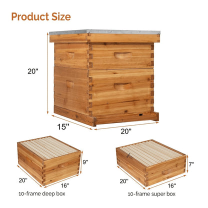 Langstroth Bee Hive Kit Wax Coated Wood 10-Frame 3-Layer Frames for Everyday Face, Beard and Body Grooming