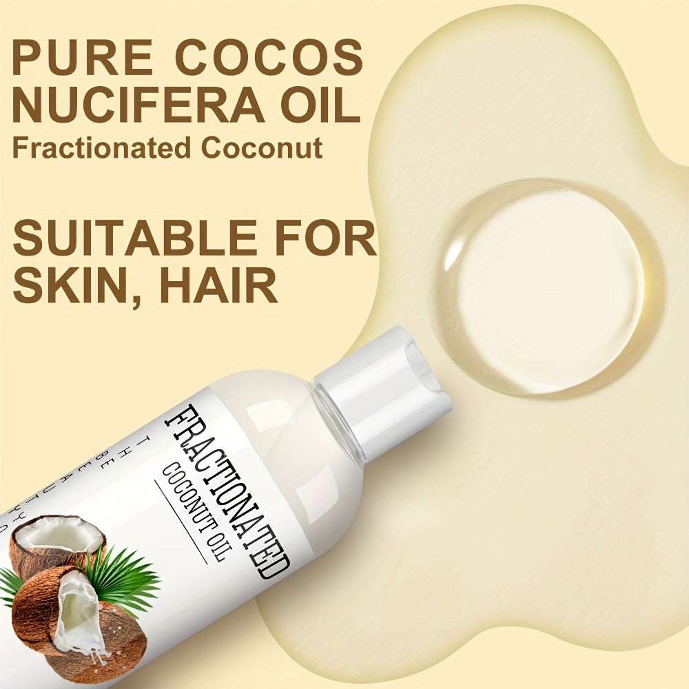 Fractionated Coconut Oil 4-Pack 7.5 fl oz Each, Pure Vegan Carrier Oil for Skin & Hair, Lightweight