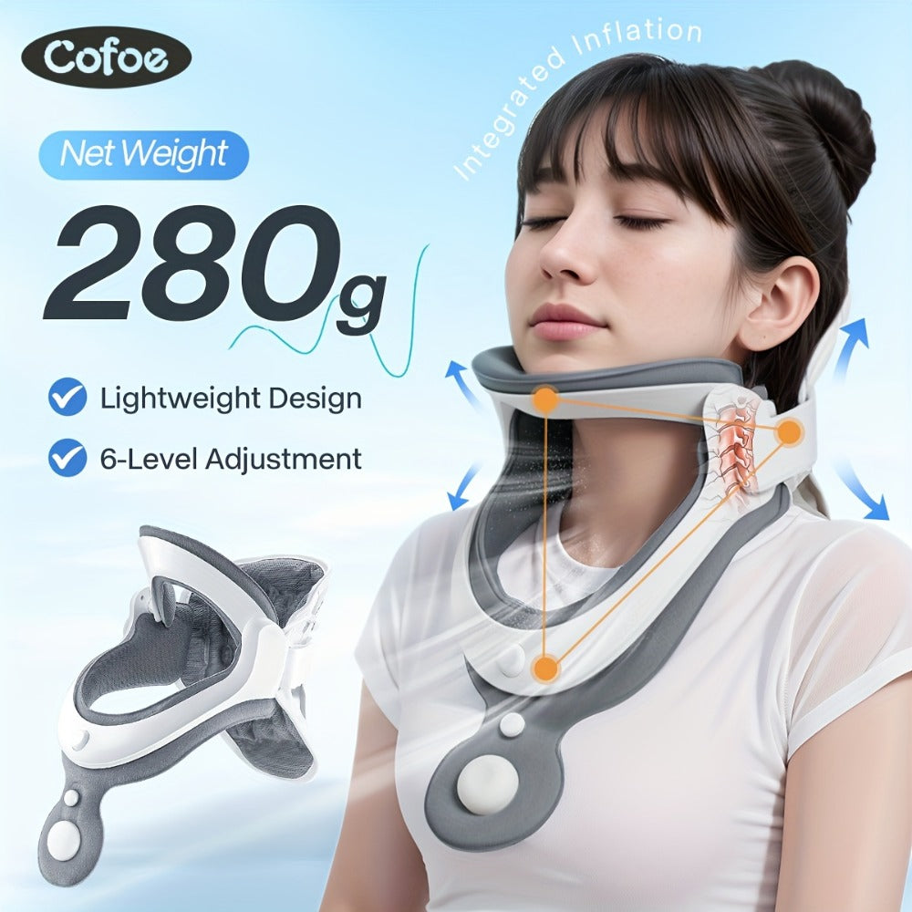 Cervical Neck Traction Device Inflatable Neck Brace with Airbag Support Spine Alignment for Entryways, Bedrooms and Living Spaces