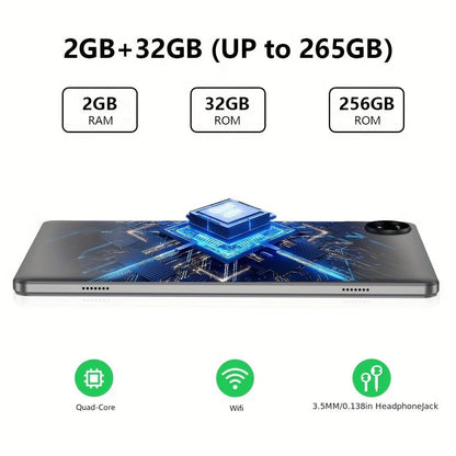 Android Tablet 10-Inch with Android 13, GPS, GMS Certification, 32GB Internal Storage and 6000mAh