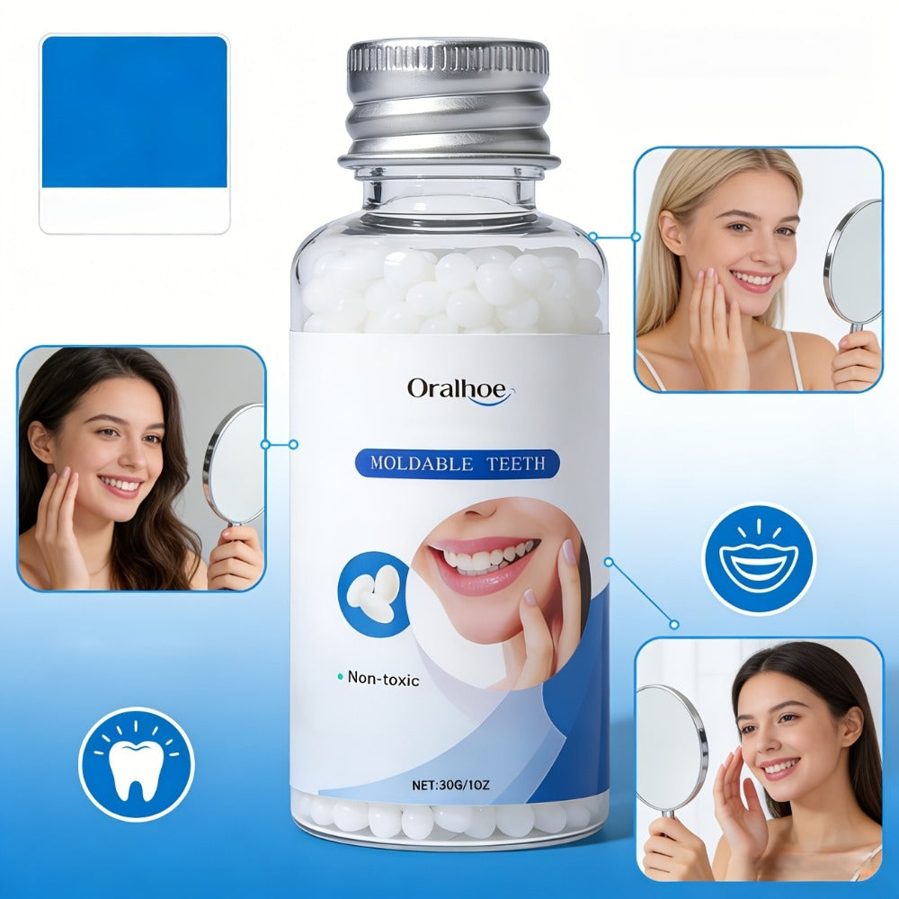 Temporary False Tooth Kit DIY Cosmetic Dental Moldable Thermoplastic Realistic Fit for Missing Broken