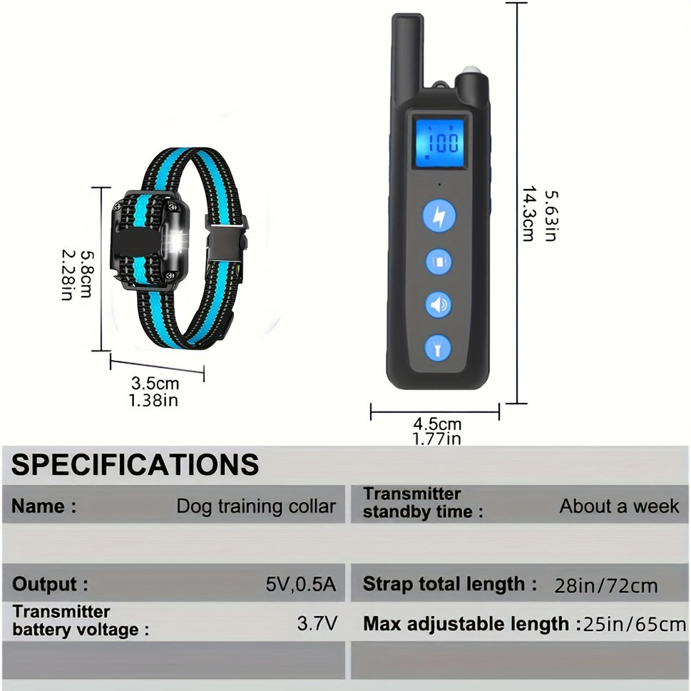 Remote Dog Training Collar 2600ft Rechargeable – Vibration & Sound Modes Adjustable Nylon Strap USB Charging for Small to Large Dogs 1