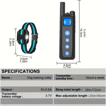 Remote Dog Training Collar 2600ft Rechargeable – Vibration & Sound Modes Adjustable Nylon Strap USB Charging for Small to Large Dogs 1