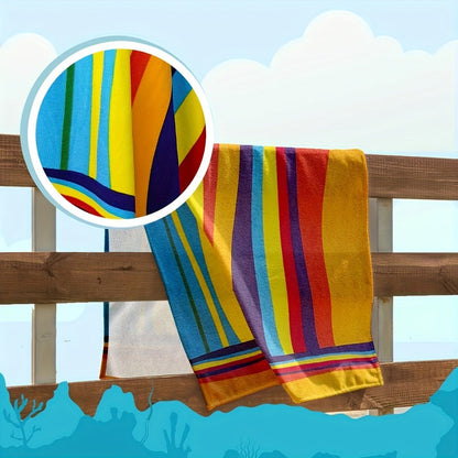 XL Bath Towel Extra Large 70x31 Inch Ultra Microfiber Shower Towel Striped Tropical Home Hotel Bathroom