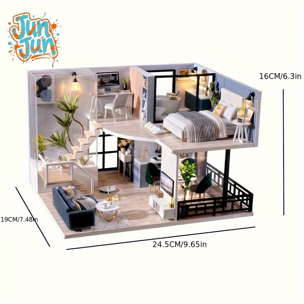 Double Story Wooden Cottage 3D Puzzle Model Kit with Furniture & Tools with the Listed Color, Size or Set Options for Everyday Use