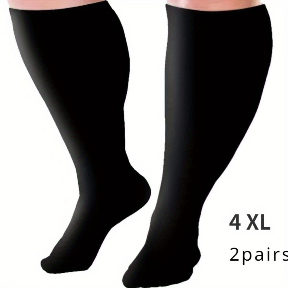Plus Size Compression Socks 2 Pairs High Elasticity Sports Fitness Oversized Socks for Men for Entryways, Bedrooms and Living Spaces