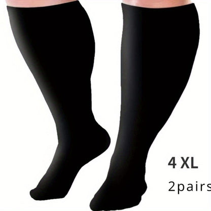 Plus Size Compression Socks 2 Pairs High Elasticity Sports Fitness Oversized Socks for Men for Entryways, Bedrooms and Living Spaces