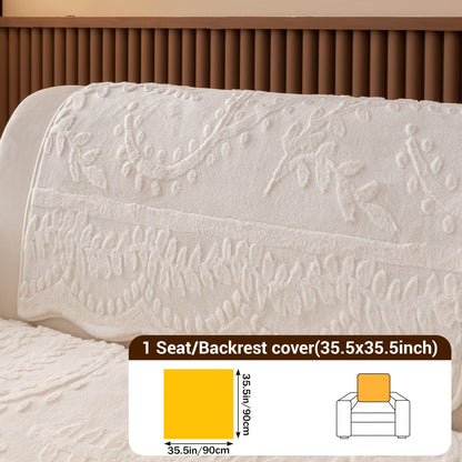 Sofa Cover Quilted Plush-Texture Panels in 35.5-Inch Width for 1 to 4 Seats, Backrest or Armrest
