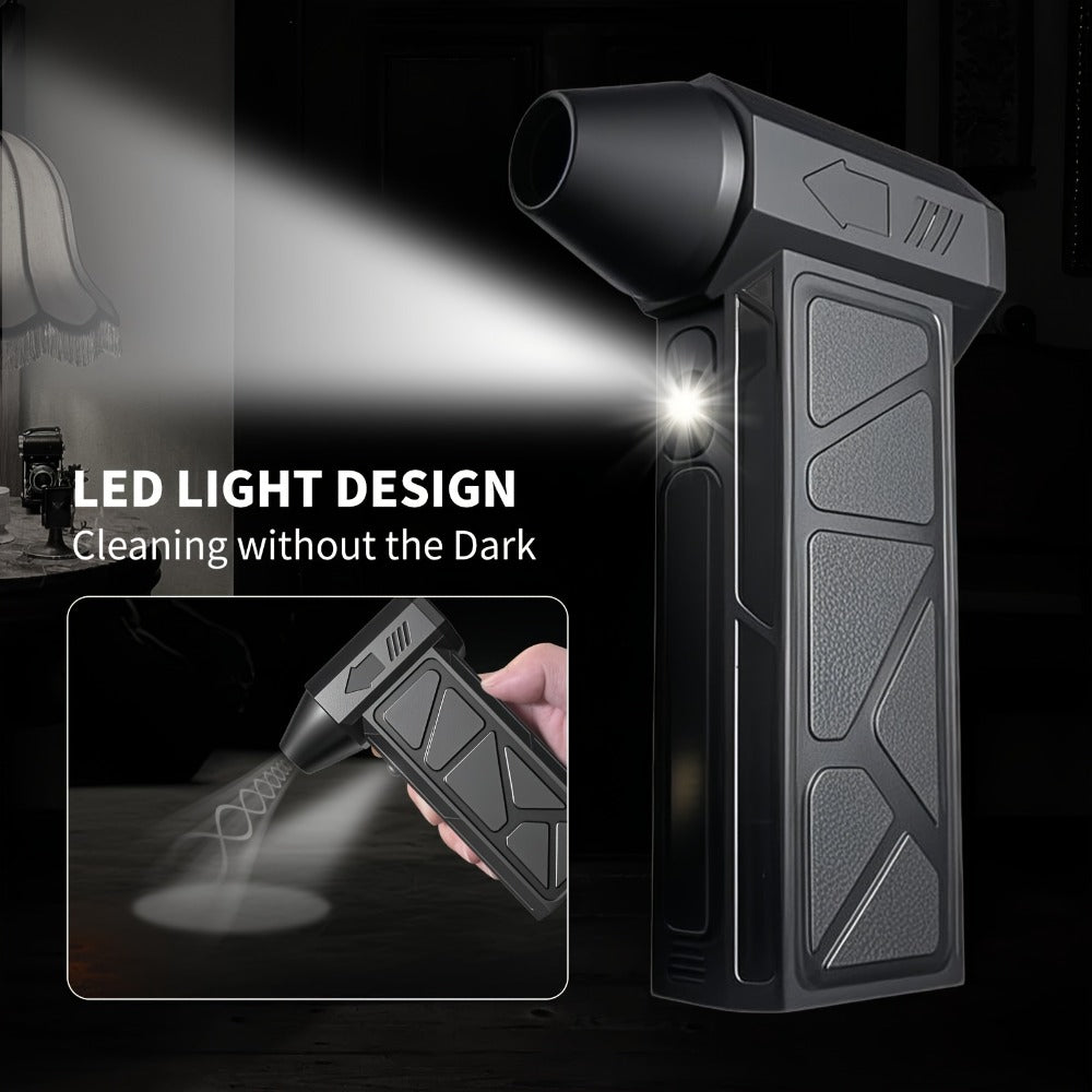 Handheld Electric Air Blower & Dust Collector with Digital Display - Wireless High-Speed Turbine Fan