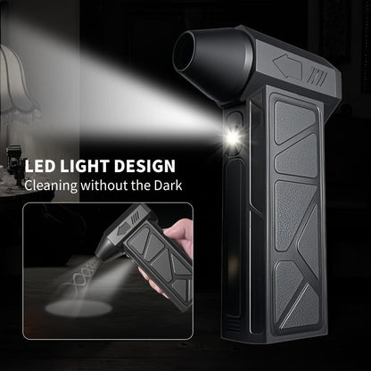 Handheld Electric Air Blower & Dust Collector with Digital Display - Wireless High-Speed Turbine Fan