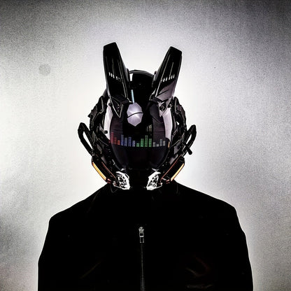 LED Wireless Cyberpunk Mask Light Up, Remote Control Sci-Fi Face Mask for Halloween, Bar Club Rave Party