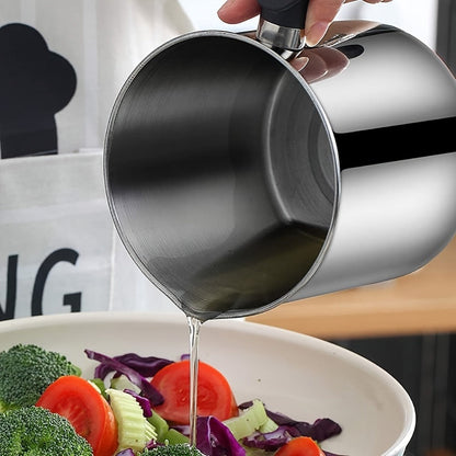 Grease Container with Strainer Stainless Steel – Kitchen Bacon Fat Storage Can with Easy Pour Handle for Cooking Oils and Fats