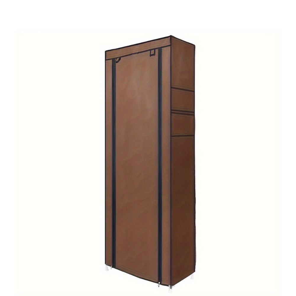 Covered Ten-Layer Shoe Organizer with Nine Cubbies in Grey or Burgundy Fabric Checkout Colors