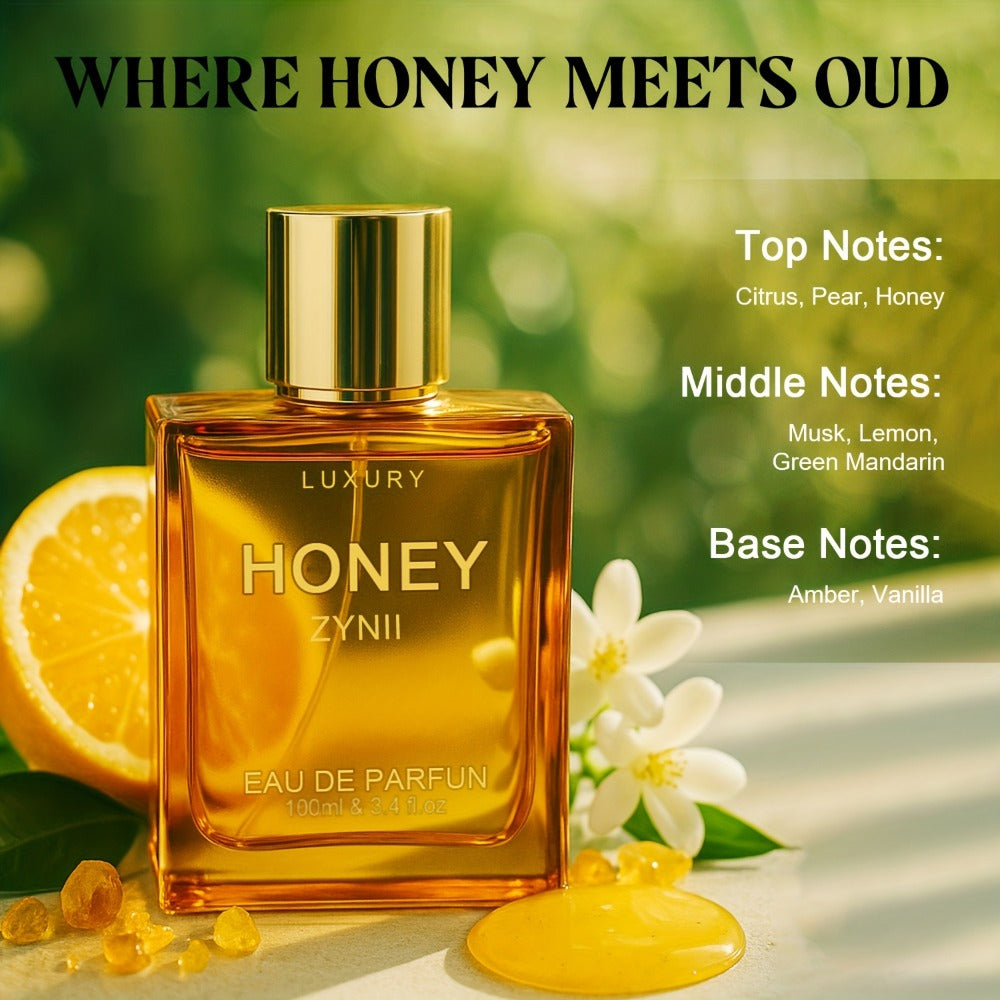 Perfume Unisex Amber Nectar or Liquid Golden with Honey, Agarwood, Bergamot, Patchouli and Vanilla
