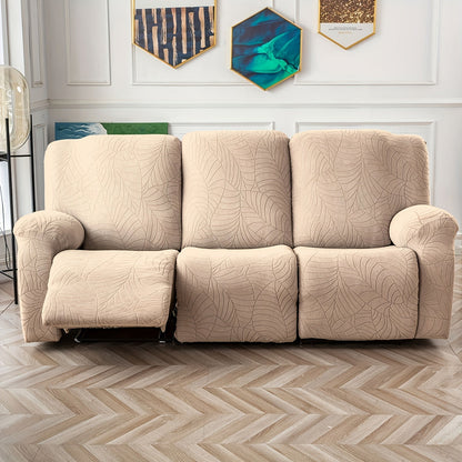 Sofa Cover Big-Leaf Jacquard High-Stretch Recliner Slipcover for 1, 2 or 3 Seats and Console Loveseats