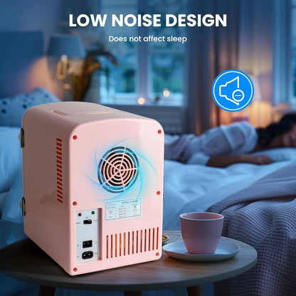 Mini Fridge Portable Cooler & Warmer 9-Can 1.59 Gal with Window for Entryways, Bedrooms and Living Spaces